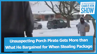 Unsuspecting Porch Pirate Gets More than What He Bargained for When Stealing Package