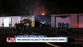 Fire damages Village of Arcade storage barns