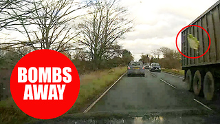 Shocking dash-cam footage shows BMW windscreen being smashed by flying CABBAGE