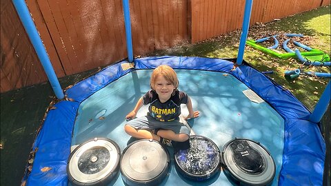 How well can 4 Robot Vacuums clean rice off a trampoline???