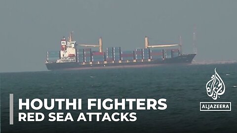 The Houthi fighters launch a missile : Attack on a commercial vessel in the Red Sea