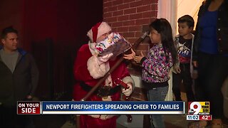 Newport firefighters spread cheer, deliver gifts to five families