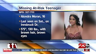 Missing at-risk teenager
