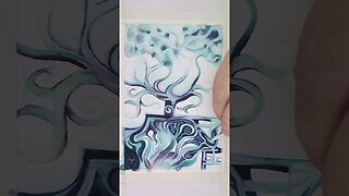 Ancient Building Part 4 | White Acrylic Final #abstract #Doodle #painting #timelapse #gelpen #ink