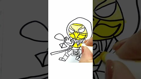 How to Draw and Paint Chibi Scorpion from Mortal Kombat
