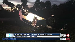 State Road 29 block in Collier County due to rollover crash Monday