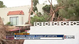 Today's storms hinder clean-up efforts
