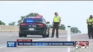 Two dead in Muskogee Turnpike crash after vehicle rear-ended