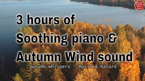Soothing music with piano and autumn wind sound for 3 hours, music to relief insomnia & tinnitus