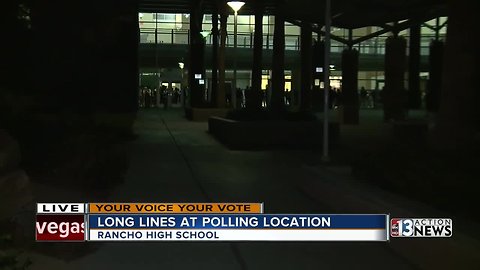 Hundreds of people in line at Rancho High School