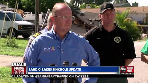 Pasco County officials provide update on Land O' Lakes sinkhole 10AM Tuesday