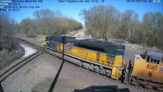 UP 1995 Leading EB to NB Grain in Carroll and Iowa Falls, IA on April 25, 2023