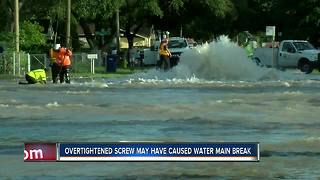 Water main break may have been result of tightened megalug