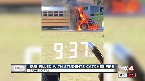 Middle school bus catches fire, parents not notified by school