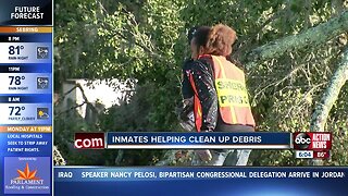 Polk County inmates helping clean tornado damage