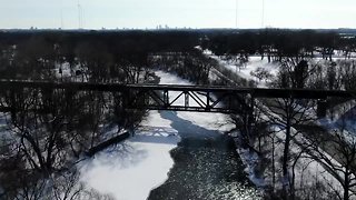 Scenic weather near Milwaukee River at Kletzsch Park [DRONE VIDEO]