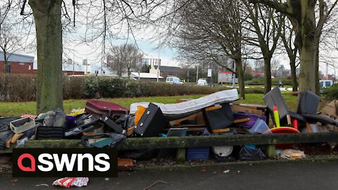Footage of rubbish piled up on streets of Birmingham after Omicron depletes refuse collectors