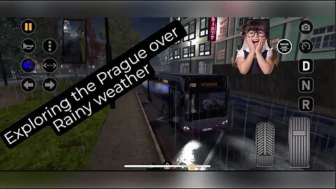 Rainy Night Drive Through Prague in Bus Simulator