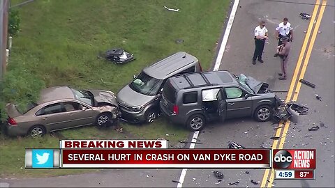 At least 1 person in critical condition after multiple-vehicle crash in Keystone