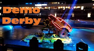 Demo Derby at Hot Wheels Monster Truck Show Glow Party.