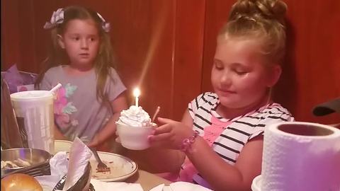 Young Girl Gets Uncomfortable With Everyone Singing Happy Birthday To Her