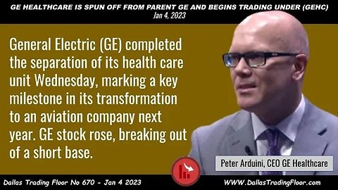 GE HEALTHCARE IS SPUN OFF FROM PARENT GE AND BEGINS TRADING UNDER (GEHC)