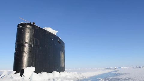 Stunning footage shows US submarine breaking through Arctic ice