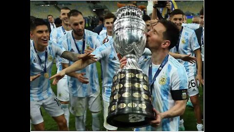 Messi, Argentina players celebrate their trophy drought by winning Copa America 2021