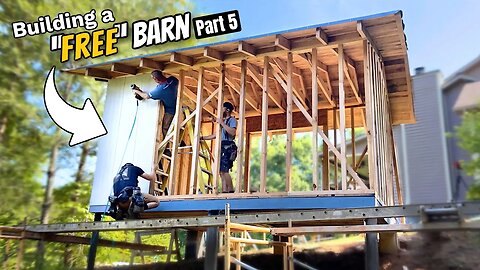 Building a barn with ONLY stuff we already have! PART 5 siding and ramp