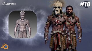 Yoruba god: Sango, the God of Thunder using Blender- 3D Timelapse part 18