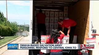 Salvation Army volunteers take donations to Iowa tornado victims
