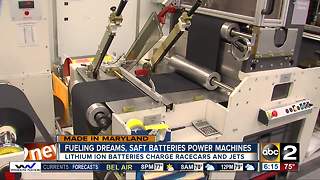 SAFT batteries, made in Cockeysville, fuel racecars and jets