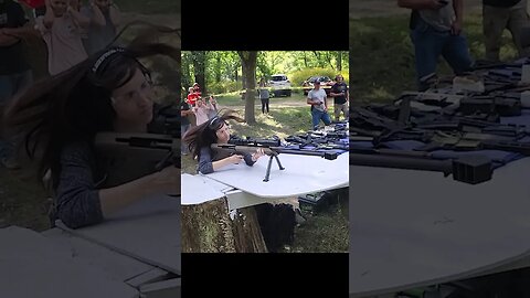 120 Lbs Woman takes on 50 BMG !!!