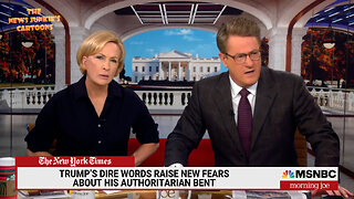 Fake conservative Morning Joe, in an unhinged rant, asserts without evidence that Donald Trump will do what Democrats have been doing during the Biden administration.