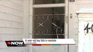 6-year-old boy falls into manhole