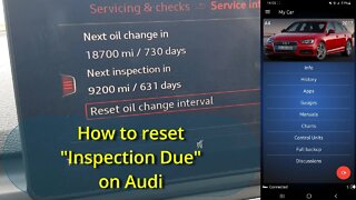 Two ways Reset "Inspection Due" on Audi | #service #audi