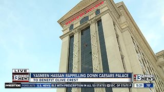 Yasmeen Hassan rappels down Caesars Palace