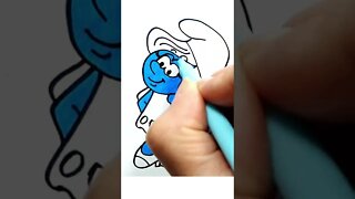 How to draw and paint Smurfette The Smurfs #shorts