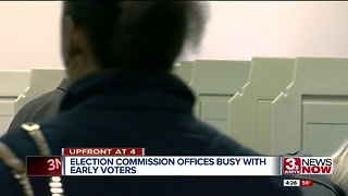 Early voters filing into election offices in Douglas, Sarpy counties