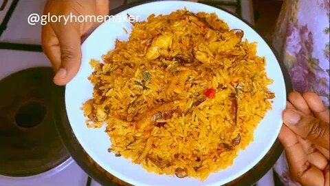 Nigeria Concoction Native Jollof Rice Recipe | Palm Oil Rice With No Tomatoes | Glory Homemaker