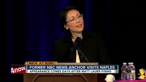 Ann Curry speaks in Naples 2 days after Matt Lauer fired from NBC