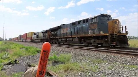 CSX Q135 Intermodal Train from Bascom Ohio June 14, 2021