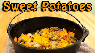 Dutch Oven Sweet Potatoes and Onions