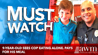 9-Year-Old Sees Cop Eating Alone. Pays For His Meal And Leaves Inspiring Note On Receipt