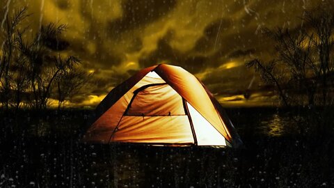 Fall Asleep Fast with Relaxing Rain & Thunder Sounds on Tent at Night