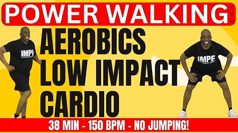 Get Fit! 38 Min Power Walking March Aerobics Low Impact Workout | 150 BPM | Burn Calories and Fat!