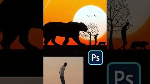 HOW TO CREATE THIS MIMILISTIC SILHOUTTE IN PHOTOSHOP. #photoshop #mrhires #silhouetteportrait