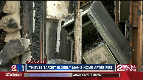 Looters target 85-year old man's burned home