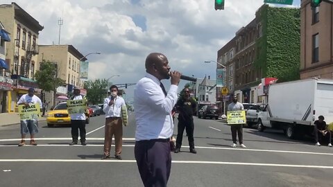 Newark Councilman Dupree Kelly Speaks at the Stop the violence rally and March in Newark New Jersey