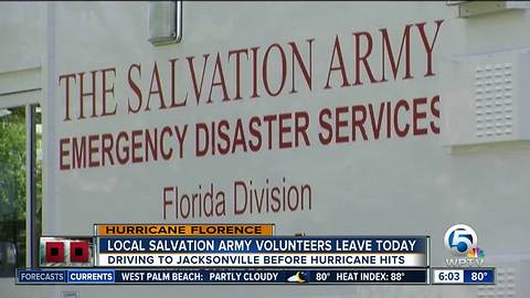 Florida Salvation Army volunteer mobilize to aid areas in path of Hurricane Florence